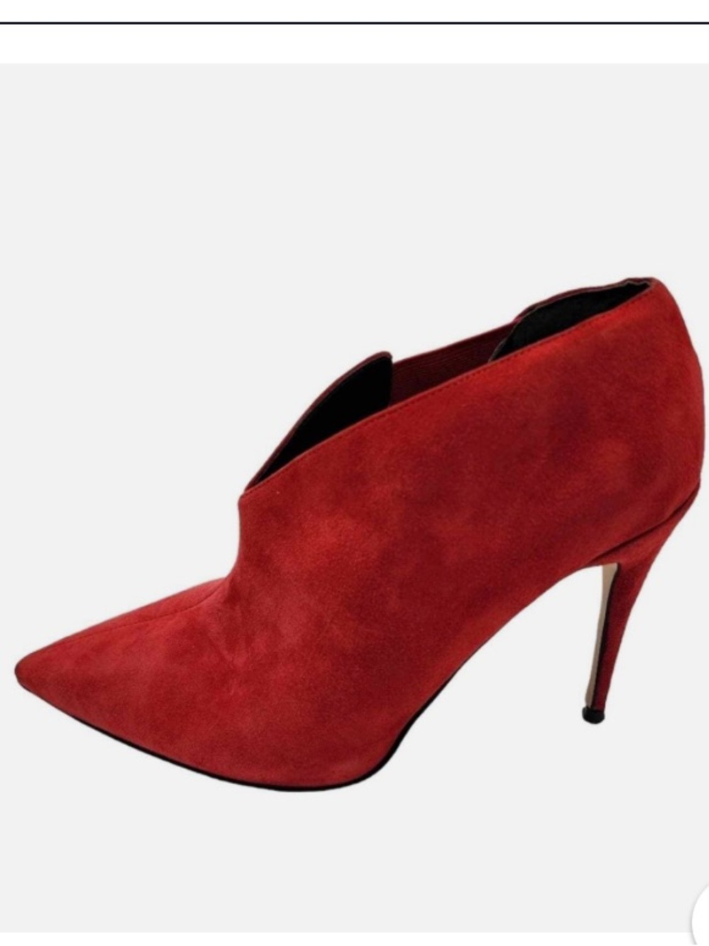 Guess Red Suede Pointed-Toe Stiletto Ankle Booties